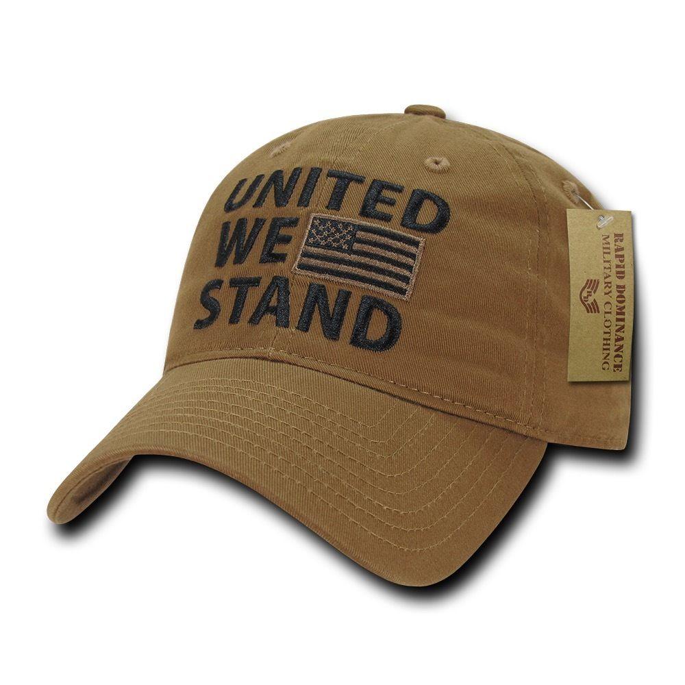 United We Stand USA American Flag Patriotic Baseball Dad Polo Cotton Caps Hats-Black-