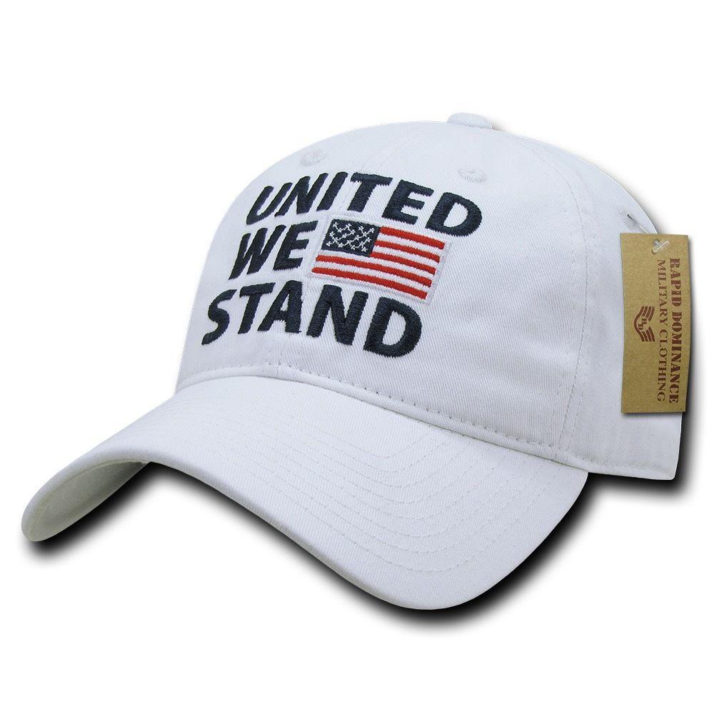 United We Stand USA American Flag Patriotic Baseball Dad Polo Cotton Caps Hats-Black-