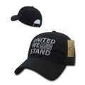 United We Stand USA American Flag Patriotic Baseball Dad Polo Cotton Caps Hats-Black-