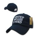 United We Stand USA American Flag Patriotic Baseball Dad Polo Cotton Caps Hats-Navy-