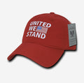 United We Stand USA American Flag Patriotic Baseball Dad Polo Cotton Caps Hats-Red-
