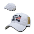 United We Stand USA American Flag Patriotic Baseball Dad Polo Cotton Caps Hats-White-