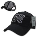 United We Stand USA Flag Patriotic Relaxed Fit Trucker Cotton Baseball Caps Hats-Black-