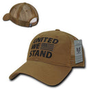 United We Stand USA Flag Patriotic Relaxed Fit Trucker Cotton Baseball Caps Hats-Coyote- 6 image