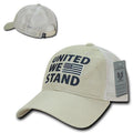 United We Stand USA Flag Patriotic Relaxed Fit Trucker Cotton Baseball Caps Hats-Stone-