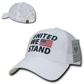 United We Stand USA Flag Patriotic Relaxed Fit Trucker Cotton Baseball Caps Hats-White-