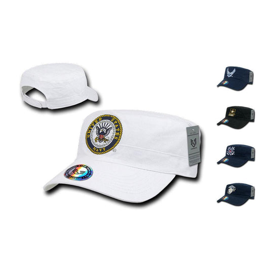 US Army Cadet Military Air Force Coast Guard Marines Navy Cotton Bdu Hats Caps-Air Force Wing - Navy-