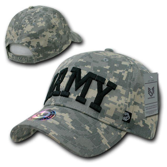 US Army Text Acu Digital Washed Cotton Camo Camouflage Military Caps Hats-