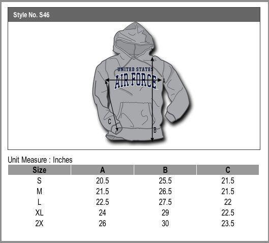 US Military Air Force Army Marines Coast Guard Navy Pullover Hoodie Sweatshirt-S46 - AIR FORCE - HEATHER GREY-Regular-Small