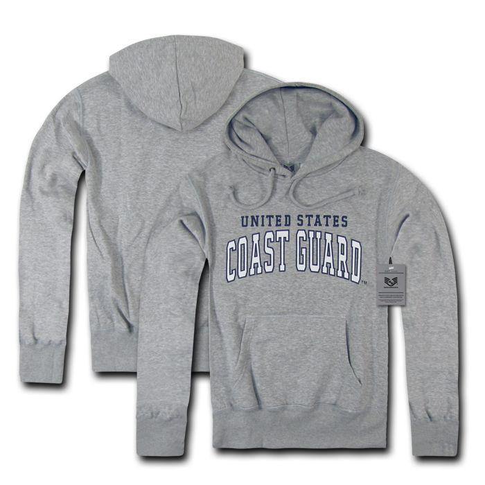 US Military Air Force Army Marines Coast Guard Navy Pullover Hoodie Sweatshirt-S46 - COAST GUARD - HEATHER GREY-Regular-Small