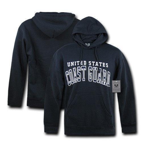 US Military Air Force Army Marines Coast Guard Navy Pullover Hoodie Sweatshirt-S46-COAST GUARD - NAVY-Regular-Small