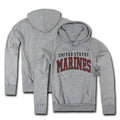 US Military Air Force Army Marines Coast Guard Navy Pullover Hoodie Sweatshirt-S46 - MARINES - HEATHER GREY-Regular-Small