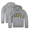 US Military Air Force Army Marines Coast Guard Navy Pullover Hoodie Sweatshirt-S46 - NAVY - HEATHER GREY-Regular-Small