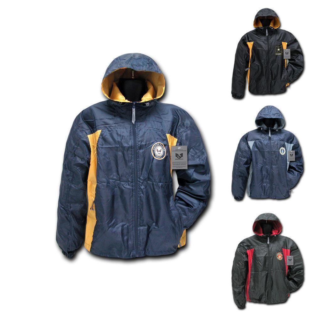 US Military Air Force Army Navy Marines Sports 2 Tone Windbreaker Rain Zipper-Air Force - Navy-Medium-R36