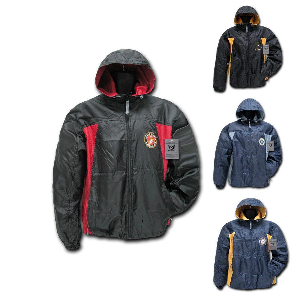 US Military Air Force Army Navy Marines Sports 2 Tone Windbreaker Rain Zipper-Air Force - Navy-Medium-R36