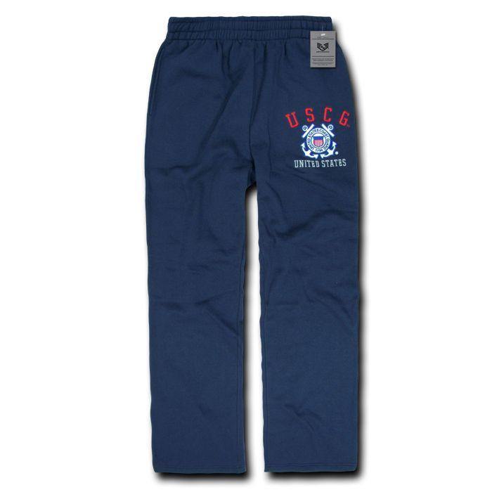 US Military Air Force Marines Navy Fleece Sweatpant Sweat Pants Jogging Sweats-Coast Guard - Navy-Small-