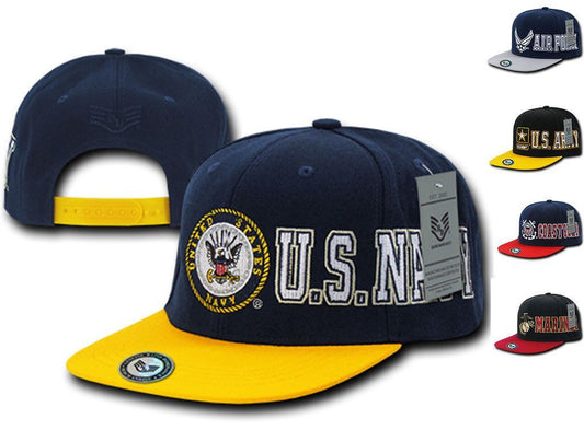 Rapid Dominance US Military Army Air Force Navy Marines Coast Guard D Day Caps Hats-Air Force - Navy/Grey-