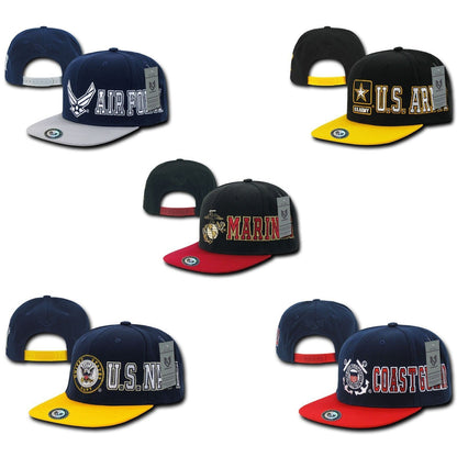 Rapid Dominance US Military Army Air Force Navy Marines Coast Guard D Day Caps Hats-Air Force - Navy/Grey-