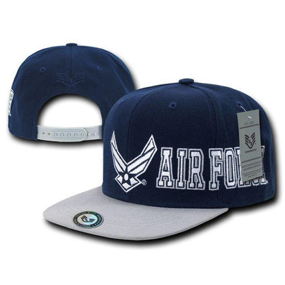 Rapid Dominance US Military Army Air Force Navy Marines Coast Guard D Day Caps Hats-Air Force - Navy/Grey-