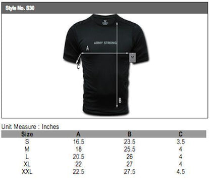 US Military Army Air Force Navy Training Workout Muscle Anti-Microbial T-Shirts-Army - Black-Small-S30