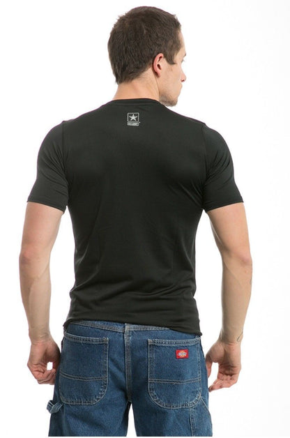 US Military Army Air Force Navy Training Workout Muscle Anti-Microbial T-Shirts-Army - Black-Small-S30