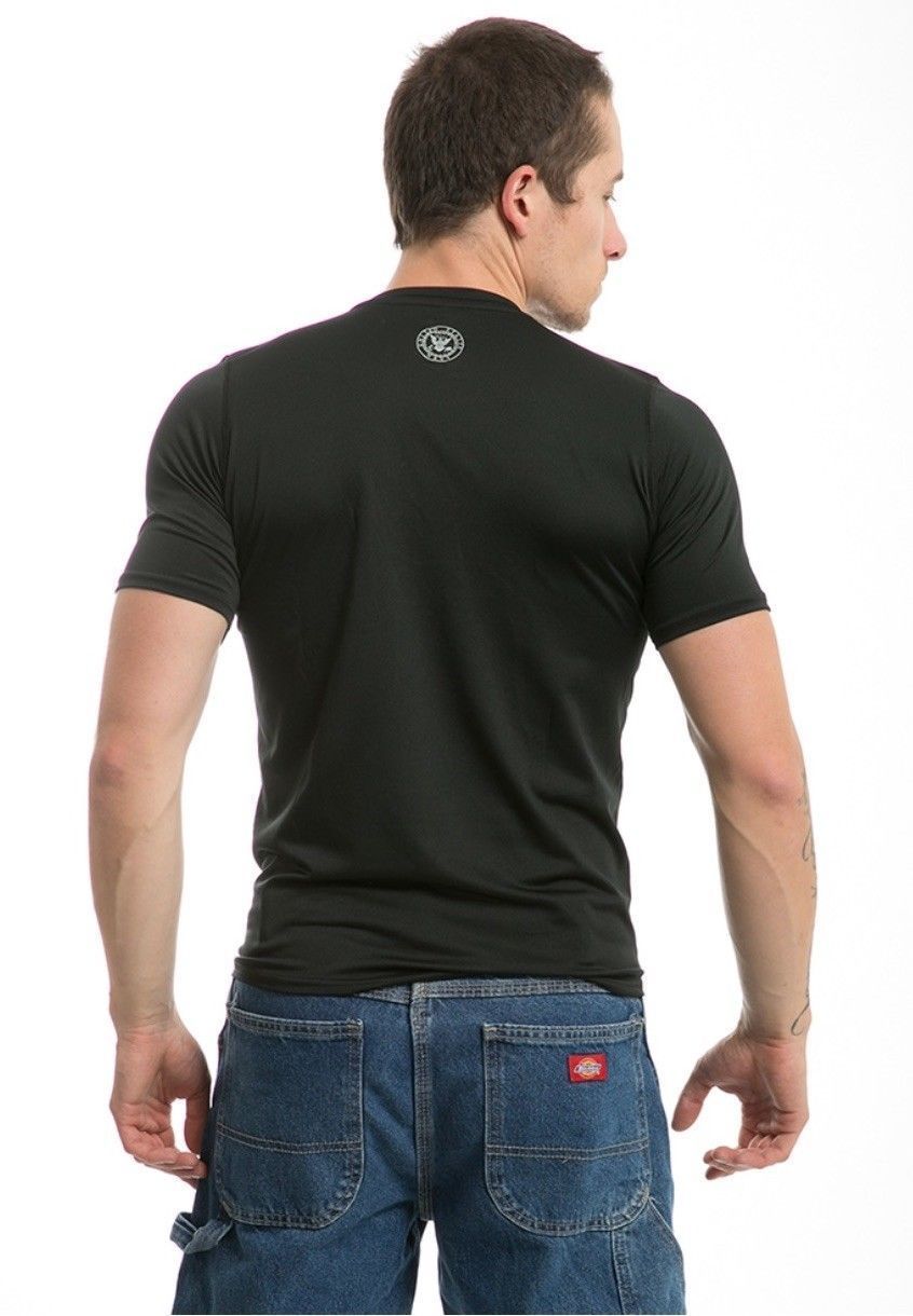 US Military Army Air Force Navy Training Workout Muscle Anti-Microbial T-Shirts-Army - Black-Small-S30