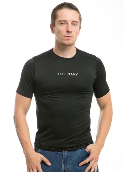 US Military Army Air Force Navy Training Workout Muscle Anti-Microbial T-Shirts-Army - Black-Small-S30