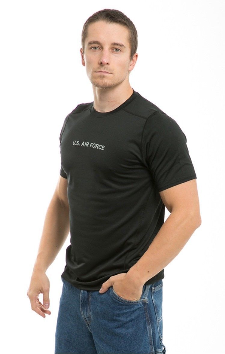 US Military Army Air Force Navy Training Workout Muscle Anti-Microbial T-Shirts-Army - Black-Small-S30