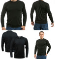 US Military Army Performance Cool Anti-Odor Workout Training Long Sleeve T-Shirts-Black-Regular-Small