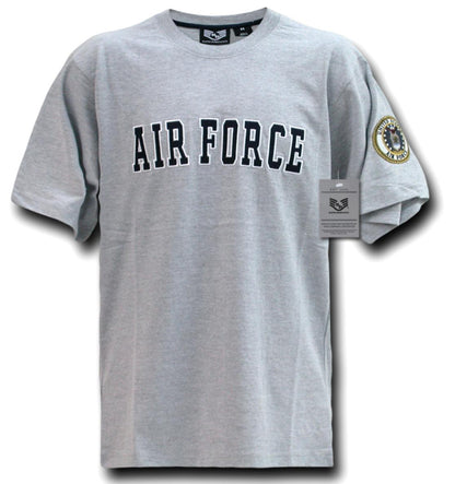 US Patriotic Military Army Navy Air Force Marines Law Enforcement Logo T-Shirts-Air Force - Heather Grey-Large-R17