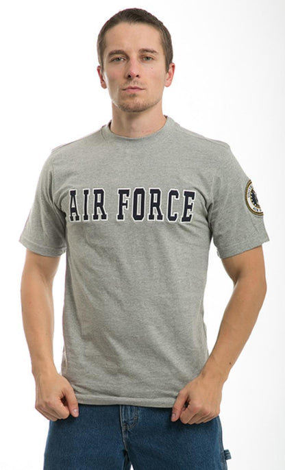 US Patriotic Military Army Navy Air Force Marines Law Enforcement Logo T-Shirts-Air Force - Heather Grey-Large-R17