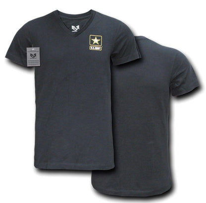 Rapid Dominance US Patriotic Military V-Neck Army Air Force Coast Guard Marines Navy T-Shirts-Air Force - Navy-Regular-Small