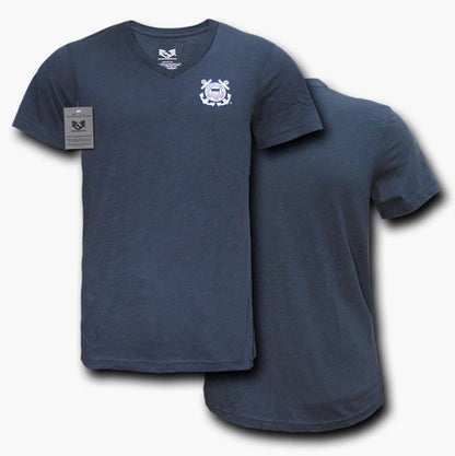 Rapid Dominance US Patriotic Military V-Neck Army Air Force Coast Guard Marines Navy T-Shirts-Air Force - Navy-Regular-Small