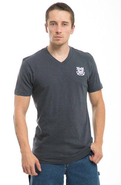 Rapid Dominance US Patriotic Military V-Neck Army Air Force Coast Guard Marines Navy T-Shirts-Air Force - Navy-Regular-Small
