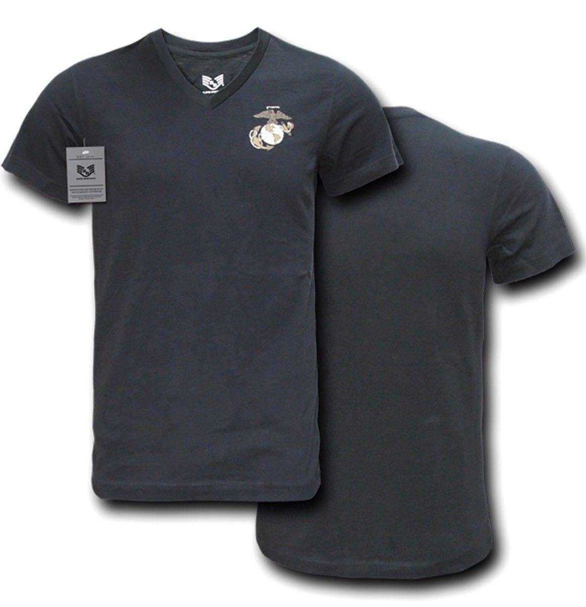 Rapid Dominance US Patriotic Military V-Neck Army Air Force Coast Guard Marines Navy T-Shirts-Air Force - Navy-Regular-Small