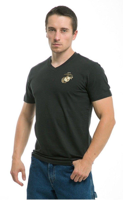 Rapid Dominance US Patriotic Military V-Neck Army Air Force Coast Guard Marines Navy T-Shirts-Air Force - Navy-Regular-Small