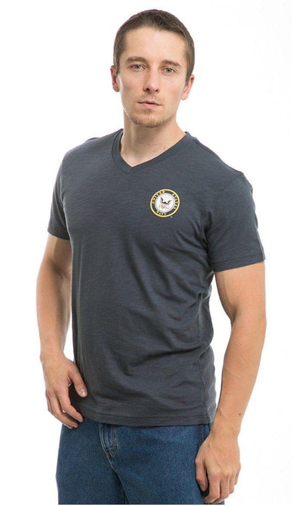 Rapid Dominance US Patriotic Military V-Neck Army Air Force Coast Guard Marines Navy T-Shirts-Air Force - Navy-Regular-Small