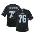 Rapid Dominance Sports Practice Graphic USA Football Jersey-Thin Blue Line Flag - Black-Small-