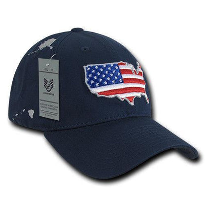 USA American Flag Patriotic Embroidered Globe Low Crown Dad Baseball Caps Hats-USA-Black-
