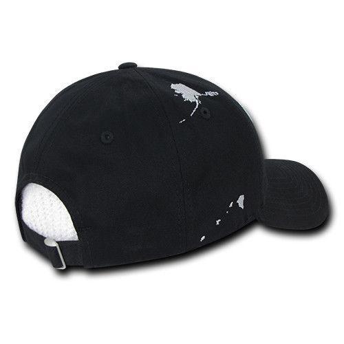 USA American Flag Patriotic Embroidered Globe Low Crown Dad Baseball Caps Hats-USA-Black-