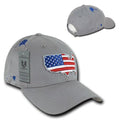 USA American Flag Patriotic Embroidered Globe Low Crown Dad Baseball Caps Hats-USA-Grey-