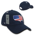 USA American Flag Patriotic Embroidered Globe Low Crown Dad Baseball Caps Hats-USA-Navy-