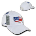 USA American Flag Patriotic Embroidered Globe Low Crown Dad Baseball Caps Hats-USA-White-
