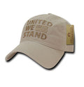 USA American Flag United We Stand Gadsden Baseball Dad Caps Hats Cotton Polo-A03-Khakhi - United We Stand-