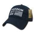 USA American Flag United We Stand Gadsden Baseball Dad Caps Hats Cotton Polo-A03-Navy-Freedom Isn't Free-