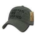 USA American Flag United We Stand Gadsden Baseball Dad Caps Hats Cotton Polo-A03-Olive - United We Stand-