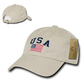 USA American Flag United We Stand Gadsden Baseball Dad Caps Hats Cotton Polo-A03-Stone-