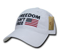 USA American Flag United We Stand Gadsden Baseball Dad Caps Hats Cotton Polo-A03-White-Freedom Isn't Free-