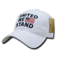 USA American Flag United We Stand Gadsden Baseball Dad Caps Hats Cotton Polo-A03-White - United We Stand-