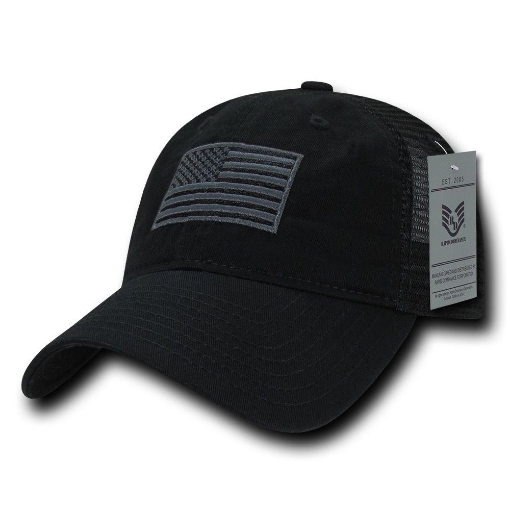 USA Flag Freedom United Patriotic Military Relaxed Fit Trucker Baseball Cap Hats-Freedom - Black-